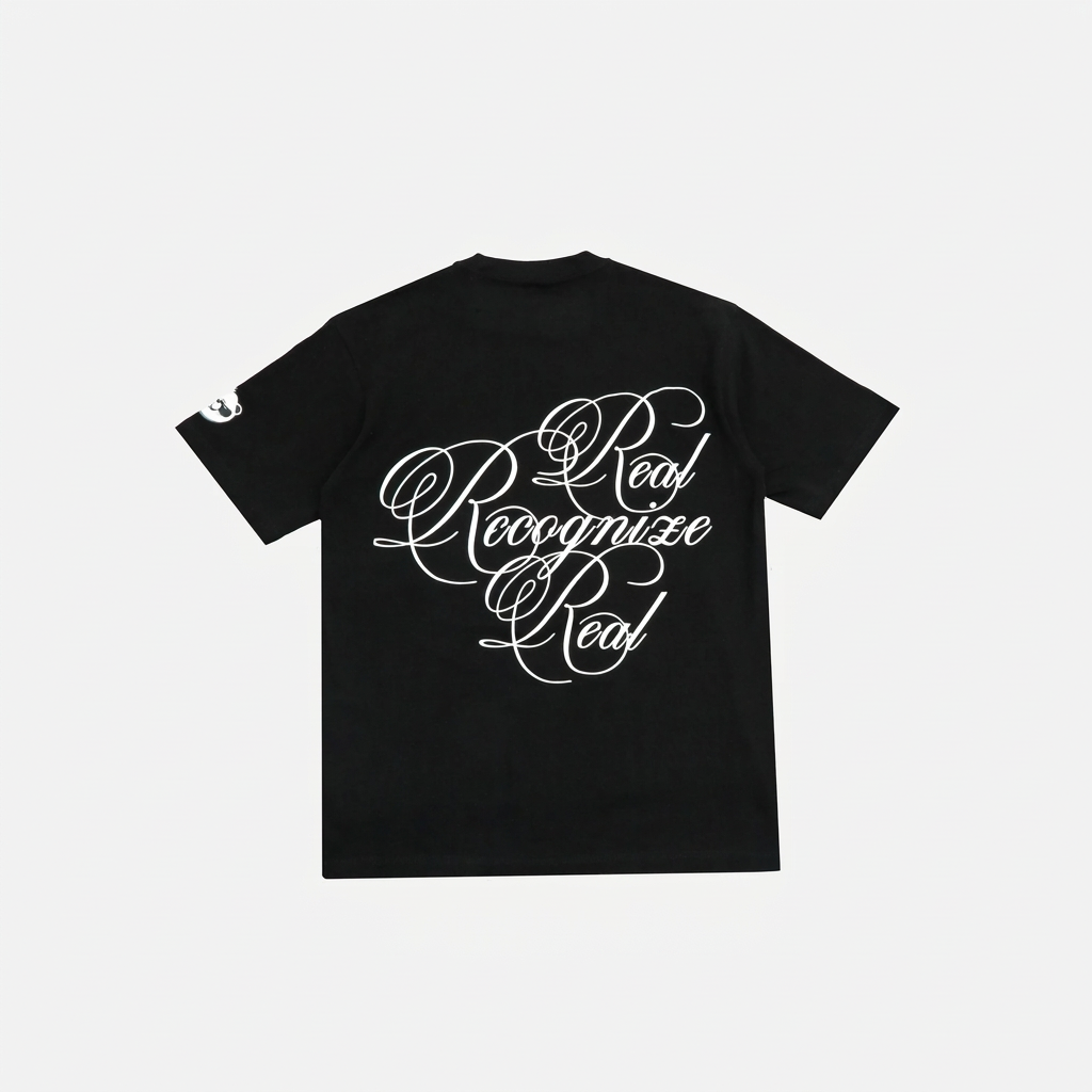 Black Real Recognize Real T-shirt back-view product image