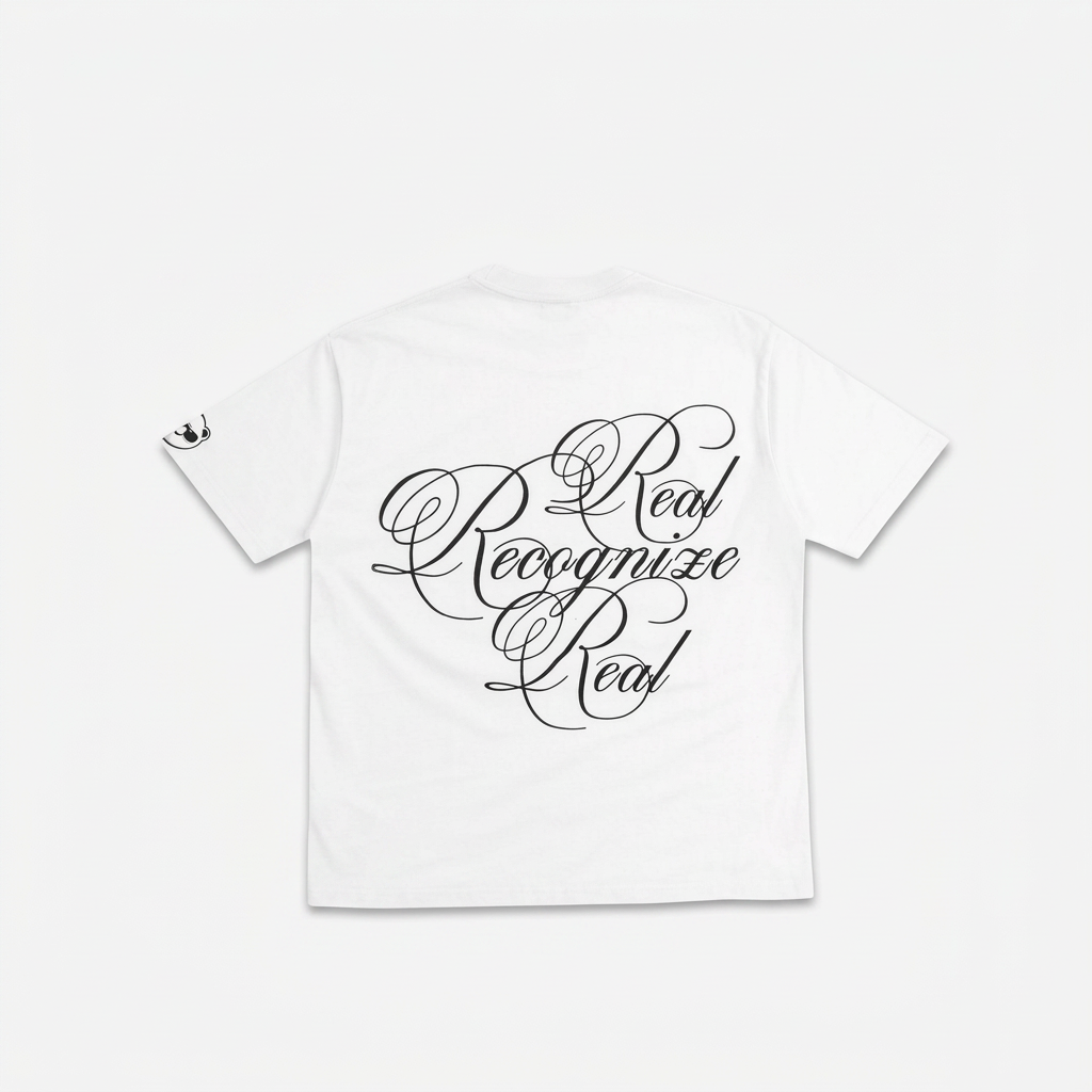 White Real Recognize Real T-shirt back product image
